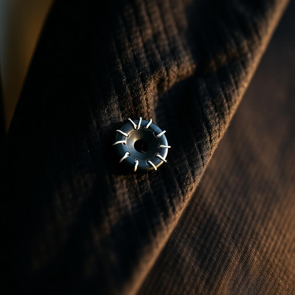 Hand-stitched lapel buttonhole on a bespoke jacket